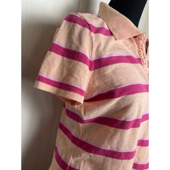 American Eagle Outfitters Collared Button 2010 Polo Women Size Large Pink Coral - Picture 4 of 10